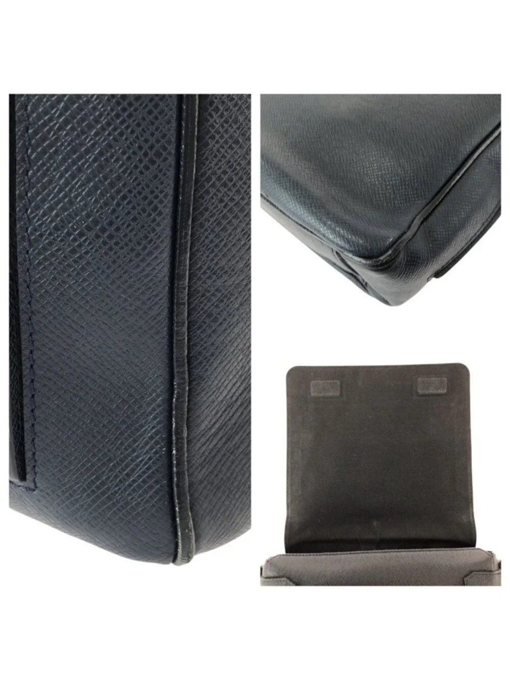 Louis Vuitton Taiga Roman PM Navy Silver Leather Shoulder